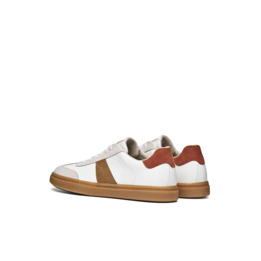 Baltmoore Men's Low Cut Sneakers White Leather and Suede Casual Shoes Size 42 Versatile and Elegant Design for Everyday Wear Comfortable Fit U56LDF.09B22.C1455 - Geox - Image 9