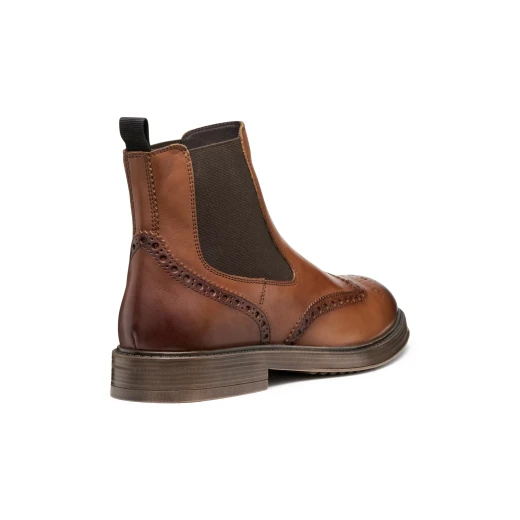 Henreys Man Cognac Leather Ankle Boots for Men Size 40, Stylish and Versatile City Boots for Office and Casual Wear, Crafted with Supple Leather, Item Code U56LWA.00043.C6610 - Geox - Image 7
