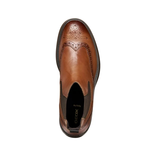 Henreys Man Cognac Leather Ankle Boots for Men Size 40, Stylish and Versatile City Boots for Office and Casual Wear, Crafted with Supple Leather, Item Code U56LWA.00043.C6610 - Geox - Image 9
