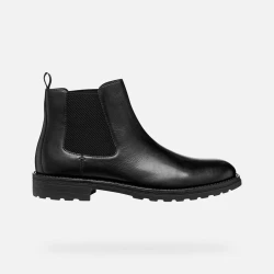 Redclif Men's Ankle Boots in Black Calfskin with Elasticated Side Panels for City Living. Stylish Design for All Day Wear, U56LXB.0003C.C9999, Size 45, Contemporary Footwear