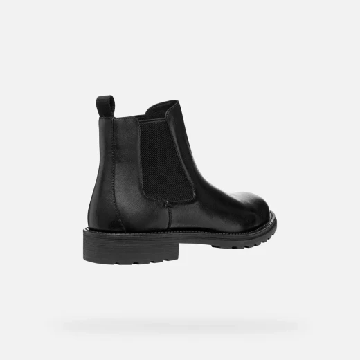 Redclif Men's Ankle Boots in Black Calfskin with Elasticated Side Panels for City Living. Stylish Design for All Day Wear, U56LXB.0003C.C9999, Size 45, Contemporary Footwear - Geox - Image 4
