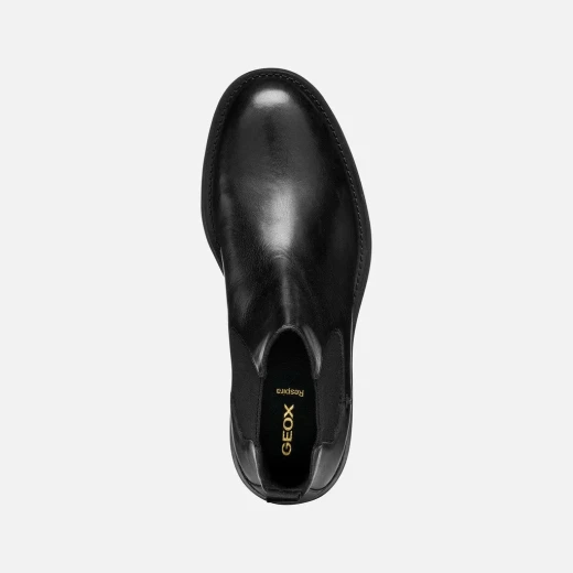 Redclif Men's Ankle Boots in Black Calfskin with Elasticated Side Panels for City Living. Stylish Design for All Day Wear, U56LXB.0003C.C9999, Size 45, Contemporary Footwear - Geox - Image 6