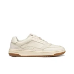 Geox Sedral Court Men's Sneakers Papyrus Color Crafted from Nappa Leather with Suede Inserts, Size 44, Comfortable and Stylish Everyday Footwear U56M5A.08522.C1056 - Geox