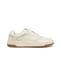 Geox Sedral Court Men's Sneakers Papyrus Color Crafted from Nappa Leather with Suede Inserts, Size 44, Comfortable and Stylish Everyday Footwear U56M5A.08522.C1056