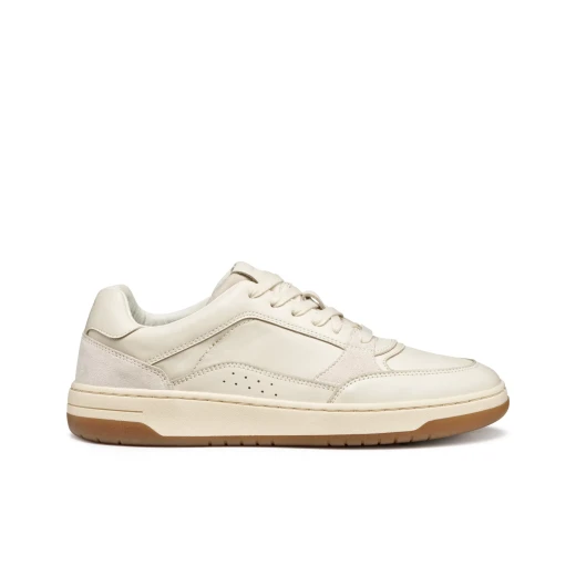 Geox Sedral Court Men's Sneakers Papyrus Color Crafted from Nappa Leather with Suede Inserts, Size 44, Comfortable and Stylish Everyday Footwear U56M5A.08522.C1056 - Geox - Image 2