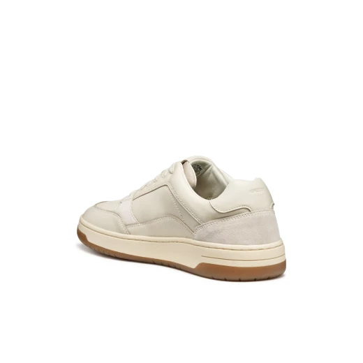 Geox Sedral Court Men's Sneakers Papyrus Color Crafted from Nappa Leather with Suede Inserts, Size 44, Comfortable and Stylish Everyday Footwear U56M5A.08522.C1056 - Geox - Image 3