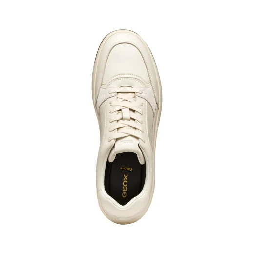 Geox Sedral Court Men's Sneakers Papyrus Color Crafted from Nappa Leather with Suede Inserts, Size 44, Comfortable and Stylish Everyday Footwear U56M5A.08522.C1056 - Geox - Image 4