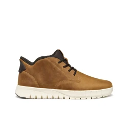 Geox Flextride Plus Man Ankle Boots with Fast In Technology for Easy Foot Entry, Leather Construction, Urban Style, Light Brown, Size 40, U56MAB.000FF.C6002