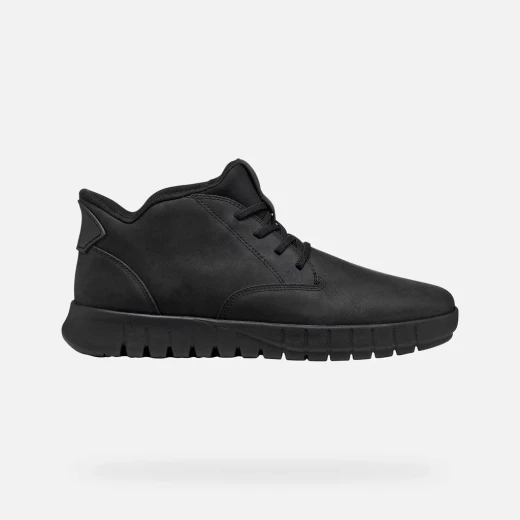 Geox Flextride Plus Men's Ankle Boots Fast In Technology Leather Black 46 Urban Style Comfortable Easy Entry Shoes Stylish Everyday Wear Premium Quality Boots - Geox - Image 2