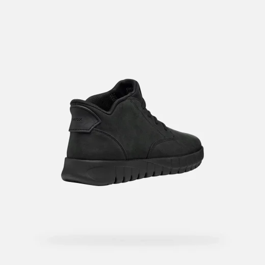 Geox Flextride Plus Men's Ankle Boots Black Leather with Fast In Technology for Easy Entry Size 44 Stylish Urban Design - Geox - Image 7