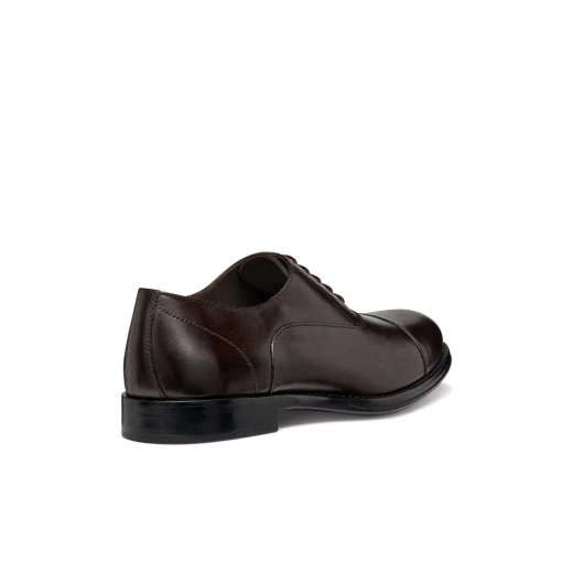 Barberigo Men's Coffee Brown Leather Dress Shoes Stylish Urban Design Size 41 Business Formal Wear - Geox - Image 4