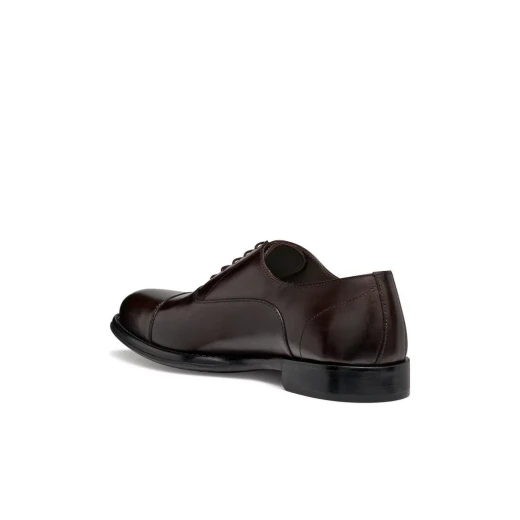 Barberigo Men's Coffee Brown Leather Dress Shoes Stylish Urban Design Size 41 Business Formal Wear - Geox - Image 5