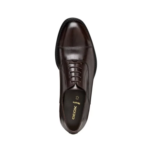 Barberigo Men's Coffee Brown Leather Dress Shoes Size 40: Classic Italian Style for Business and Sophisticated Looks, Featuring Smooth Leather Construction and Timeless Design - Geox - Image 6