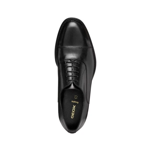 Barberigo Men's Black Leather Dress Shoes Size 45, Urban Twist Design for Sophisticated Business Looks, Smooth Leather Construction, Item U56MBD.00043.C9997 - Geox - Image 6