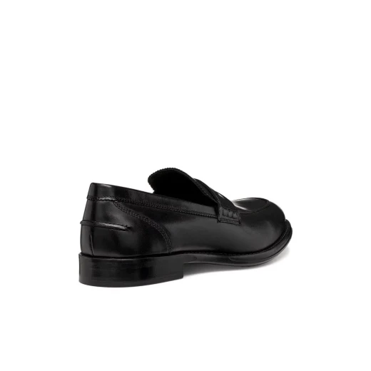 Barberigo Men's Leather Loafers Black Size 46 Comfortable City Shoes - Geox - Image 4