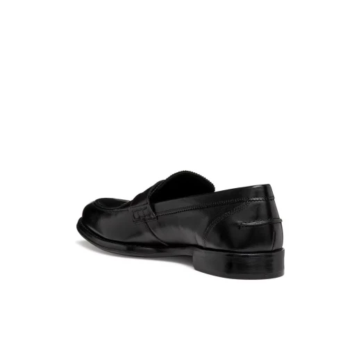 Barberigo Men's Leather Loafers Black Size 42 Comfortable City Shoes - Geox - Image 5
