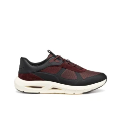 Geox Spherica ECUB-5 Men's Low Cut Sneakers Ultra Cushioned Breathable Fabric Suede Wine Color Comfort for Everyday Wear Size 45