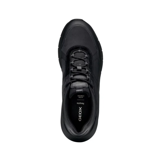 Geox Spherica ECUB Men's Sneakers Black Fabric Suede U56MLA.07T22.C9999 Size 41 Contemporary Urban Style Cushioned Lightweight Athletic Shoes - Geox - Image 4