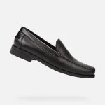 Geox Damon Man Loafer Black Leather Formal Shoe Size 41 Featuring Wide Toe Box and Classic Stylish Design for All Occasions Including Fast Delivery and Easy Exchange - Geox