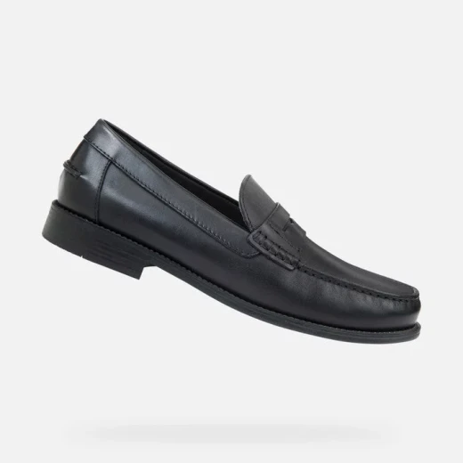 حذاء لوفر جي أوكس دامون رجالي جلد أسود 40 مقدمة واسعة