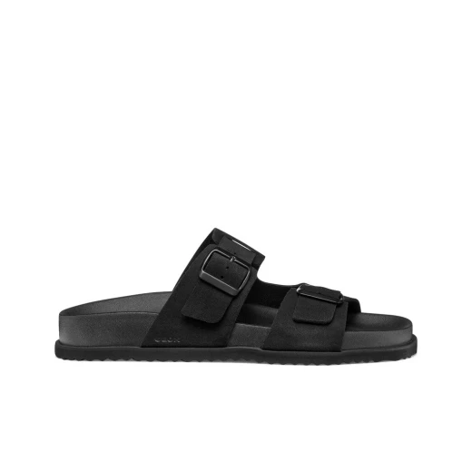 Geox Parnaiba Men's Sandals Black Suede Leather Breathable Urban Style Comfortable Summer Footwear Size 40 Perfect for Relaxed Outings and Warmer Months U651KA.00022.C9999 - Geox - Image 2
