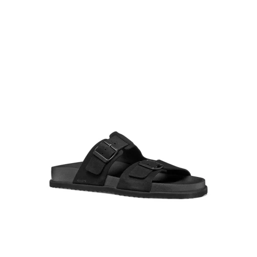 Geox Parnaiba Men's Sandals Black Suede Leather Breathable Urban Style Comfortable Summer Footwear Size 40 Perfect for Relaxed Outings and Warmer Months U651KA.00022.C9999 - Geox - Image 3