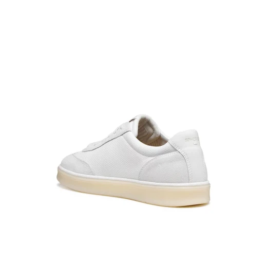 Geox Spherica Actif X4 Men's Sneakers White Coated Leather Suede Comfortable Cushioning Enhanced Rebound Effect Leisure Travel Shoes Size 44 U653JA.09B22.C1352 - Image 6