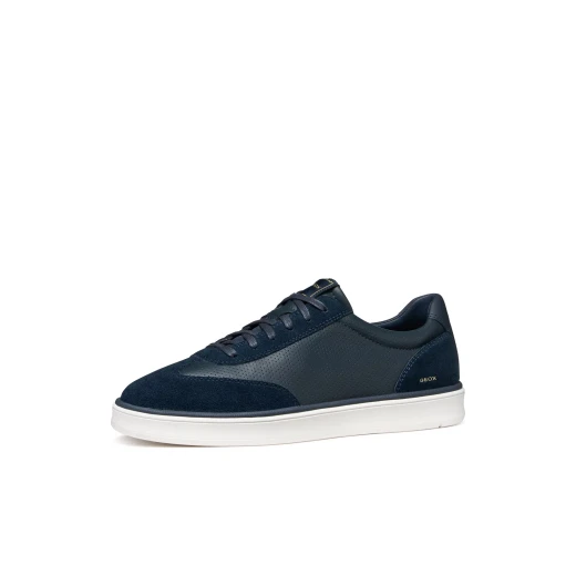 Geox Spherica Actif X4 Men's Sneakers Navy 44 Coated Leather and Suede Maximum Comfort and Cushioning Rebound Effect Ideal for Travel - Geox - Image 4