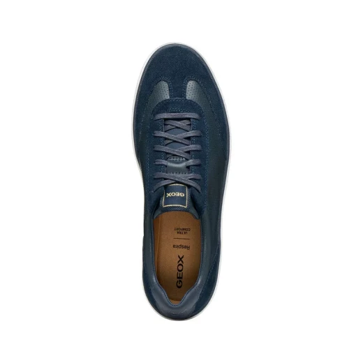 Geox Spherica Actif X4 Men's Sneakers Navy Blue Size 43 Coated Leather Suede Comfort Cushioning for Travel - Image 9