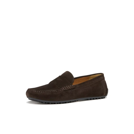 Istria Man Dark Brown Suede Loafer Slip On, Size 40, for Men. Elegant and Comfortable Metropolitan Style, Breathable and Flexible Design, Item U653KB.00022.C6006 - Geox - Image 4