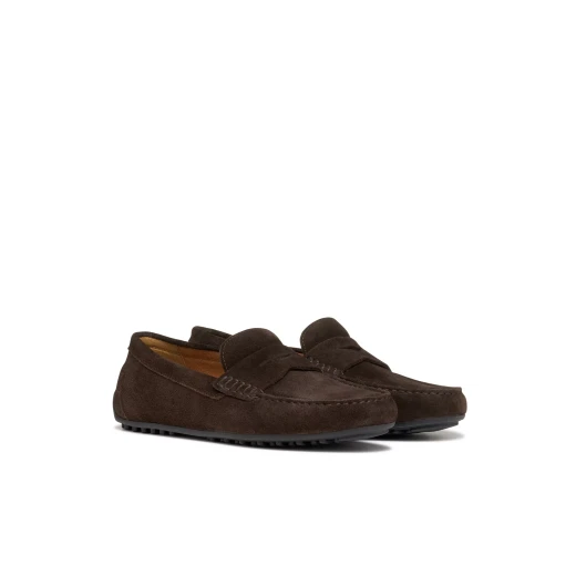 Istria Man Dark Brown Suede Loafer Slip On, Size 40, for Men. Elegant and Comfortable Metropolitan Style, Breathable and Flexible Design, Item U653KB.00022.C6006 - Geox - Image 7