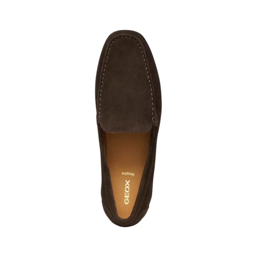 Istria Man Dark Brown Suede Loafer Slip On Shoes for Men EU Size 40 Comfortable Breathable Flexible Design Modern Metropolitan Style U653KC.00022.C6006 - Geox - Image 9