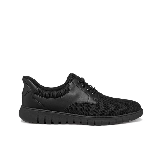 Flextride F Plus Men's Slip On Urban Shoes in Black with Mesh and Coated Leather Construction, Offering Flexibility and Elasticity. Size 41. Easy Wear Style U654JA.0149B.C9999 - Geox - Image 2