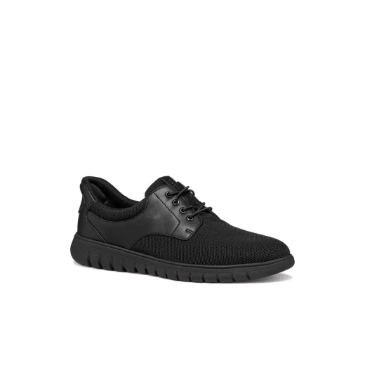 Flextride F Plus Men's Slip On Urban Shoes in Black with Mesh and Coated Leather Construction, Offering Flexibility and Elasticity. Size 41. Easy Wear Style U654JA.0149B.C9999 - Geox - Image 3