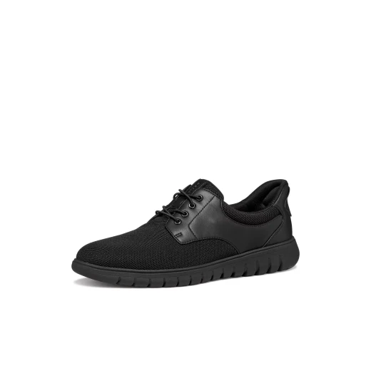 Flextride F Plus Men's Urban Slip On Shoes Black Color Size 40 with Mesh and Coated Leather Construction Easy Quick Fit Design Comfortable and Stylish Footwear - Geox - Image 4