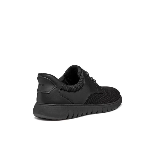 Flextride F Plus Men's Urban Slip On Shoes Black Color Size 40 with Mesh and Coated Leather Construction Easy Quick Fit Design Comfortable and Stylish Footwear - Geox - Image 5