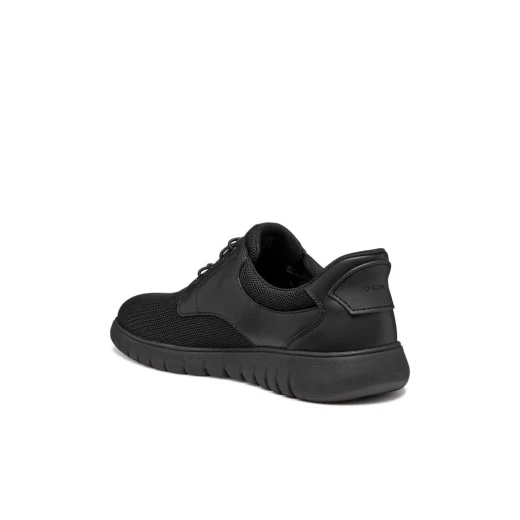 Flextride F Plus Men's Slip On Urban Shoes in Black with Mesh and Coated Leather Construction, Offering Flexibility and Elasticity. Size 41. Easy Wear Style U654JA.0149B.C9999 - Geox - Image 6