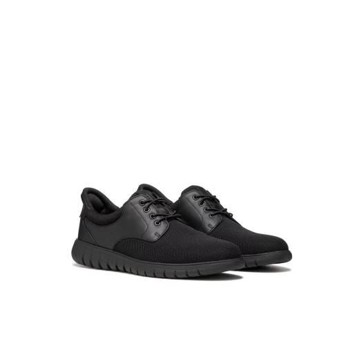 Flextride F Plus Men's Urban Slip On Shoes Black Color Size 40 with Mesh and Coated Leather Construction Easy Quick Fit Design Comfortable and Stylish Footwear - Geox - Image 7