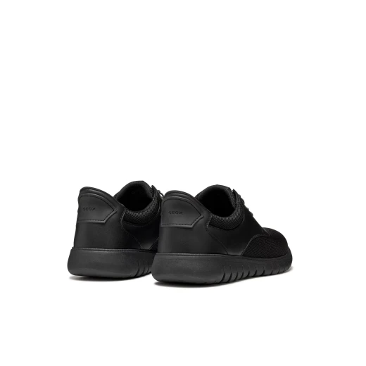Flextride F Plus Men's Slip On Urban Shoes in Black with Mesh and Coated Leather Construction, Offering Flexibility and Elasticity. Size 41. Easy Wear Style U654JA.0149B.C9999 - Geox - Image 8