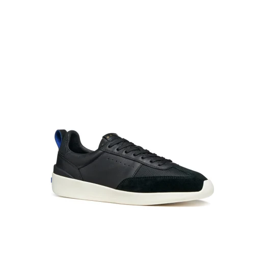 GXRN-02 Men's Low Top Running Sneaker Black Nappa Leather Mesh Retro 1970s Inspired Breathable Comfortable Contemporary Design Size 41 U655JA.08514.C9999 - Image 3