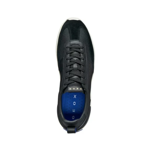 GXRN 02 Men's Running Sneakers Black 40 Blue Touch Collection Breathable Comfort Soft Nappa Leather Mesh Retro 1970s Inspired Contemporary Design ItemCode U655JA 08514 C9999 - Geox - Image 6