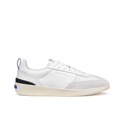 GXRN-02 Men's Running Sneakers White Low Top 40 EU Size Breathable Mesh Nappa Leather 1970s Retro Design Blue Touch Collection Comfort and Style for Modern Runners