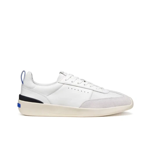 GXRN-02 Men's Running Sneakers White Low Top 40 EU Size Breathable Mesh Nappa Leather 1970s Retro Design Blue Touch Collection Comfort and Style for Modern Runners
