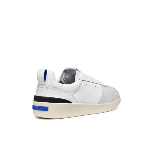 GXRN-02 Men's Running Sneakers White Low Top 40 EU Size Breathable Mesh Nappa Leather 1970s Retro Design Blue Touch Collection Comfort and Style for Modern Runners - Geox - Image 4