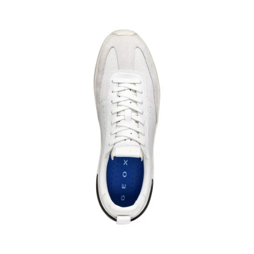 GXRN 02 Men's Low Top Running Sneakers White 45. Breathable Nappa Leather and Mesh Construction, Retro 1970s Inspired Design, Comfortable for Everyday Wear U655JA.0T514.C1000 - Image 6