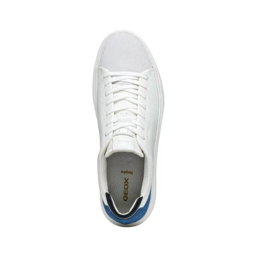 Deiven Men's Sneakers White Leather Suede Lightweight City Shoes Size 45 - Geox - Image 9