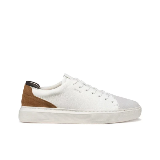 Deiven Men's Sneakers White Leather Suede Lightweight City Shoes Size 40 - Geox - Image 2