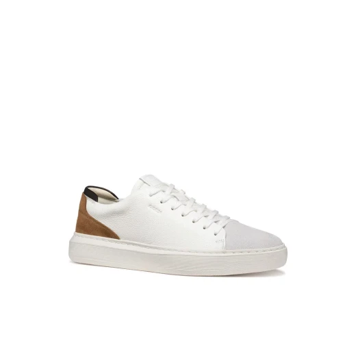 Deiven Men's Sneakers White Leather and Suede Lightweight Modern Style for City Life Comfortable Easy to Match Size 42 ITEM U655WA.04722.C1224 - Deiven - Image 3