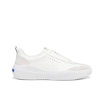 GXCP-02 Men's Sneakers: Blue Touch Collection, White Nappa Leather & Suede Urban Design with Breathable Comfort for Everyday Wear, Size 46 - Geox