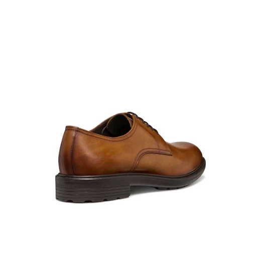Walk Pleasure B Men's Cognac Leather Shoes Size 44 Breathable Cushioned Elegant Business Casual Footwear Made for Exceptional Comfort Versatile Style U657KA 00043 C6001 - Geox - Image 4